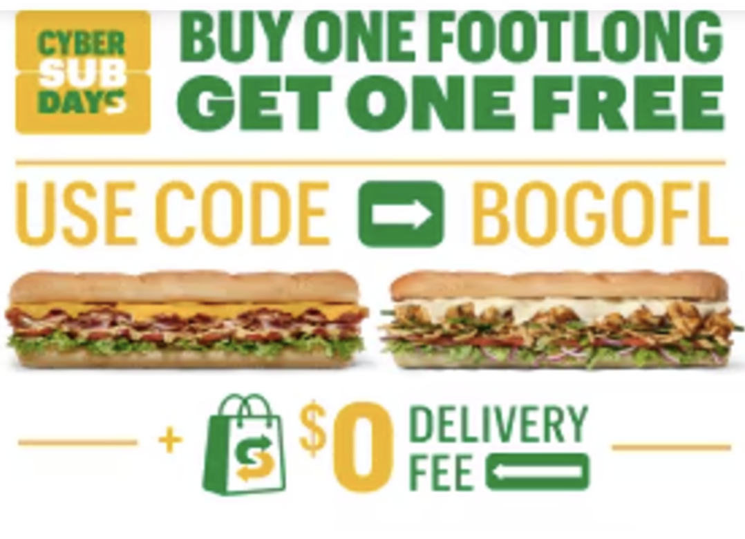 Subway Canada Offers Buy One Footlong, Get One FREE Using Promo Code